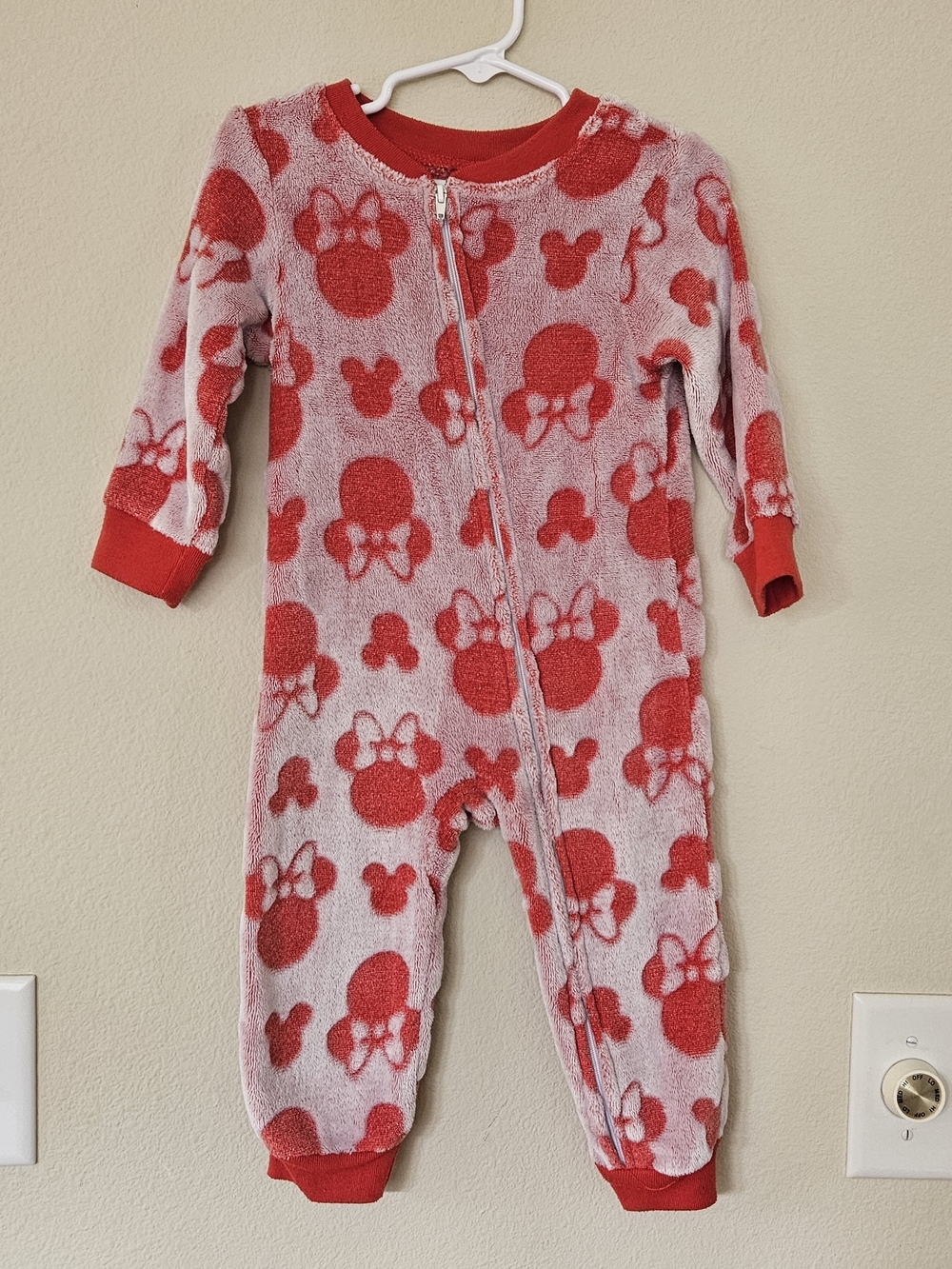 Disney Red Minnie Mouse Fleece One-Piece